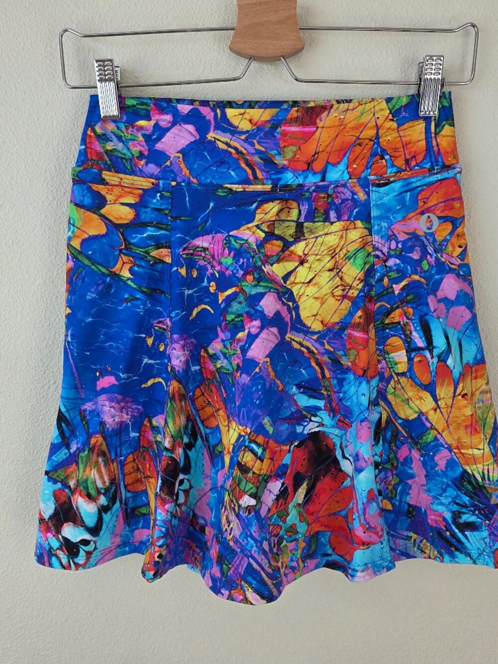 Dona Jo Skort Size 1 S Blue Multi Tennis Pickleball Golf Skirt Active Pockets